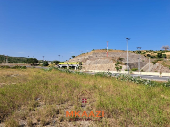 Prime 7.3-hectare road-frontage land for sale in Dongo Kundu, Mombasa, near the Mombasa–Kwale border and adjacent to mangrove forest.