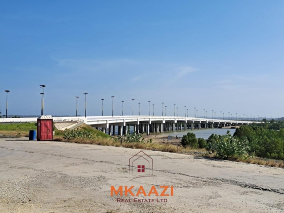 Prime 7.3-hectare road-frontage land for sale in Dongo Kundu, Mombasa, near the Mombasa–Kwale border and adjacent to mangrove forest.