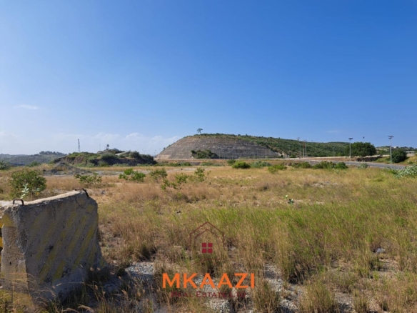 Prime 7.3-hectare road-frontage land for sale in Dongo Kundu, Mombasa, near the Mombasa–Kwale border and adjacent to mangrove forest.