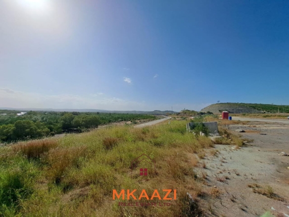 Prime 7.3-hectare road-frontage land for sale in Dongo Kundu, Mombasa, near the Mombasa–Kwale border and adjacent to mangrove forest.