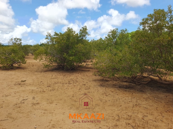 Prime 5.75-acre oceanfront land for sale in Manda Island, Lamu, overlooking Lamu Port and surrounded by scenic coastal and mangrove views.