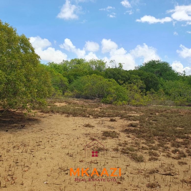Prime 5.75-acre oceanfront land for sale in Manda Island, Lamu, overlooking Lamu Port and surrounded by scenic coastal and mangrove views.