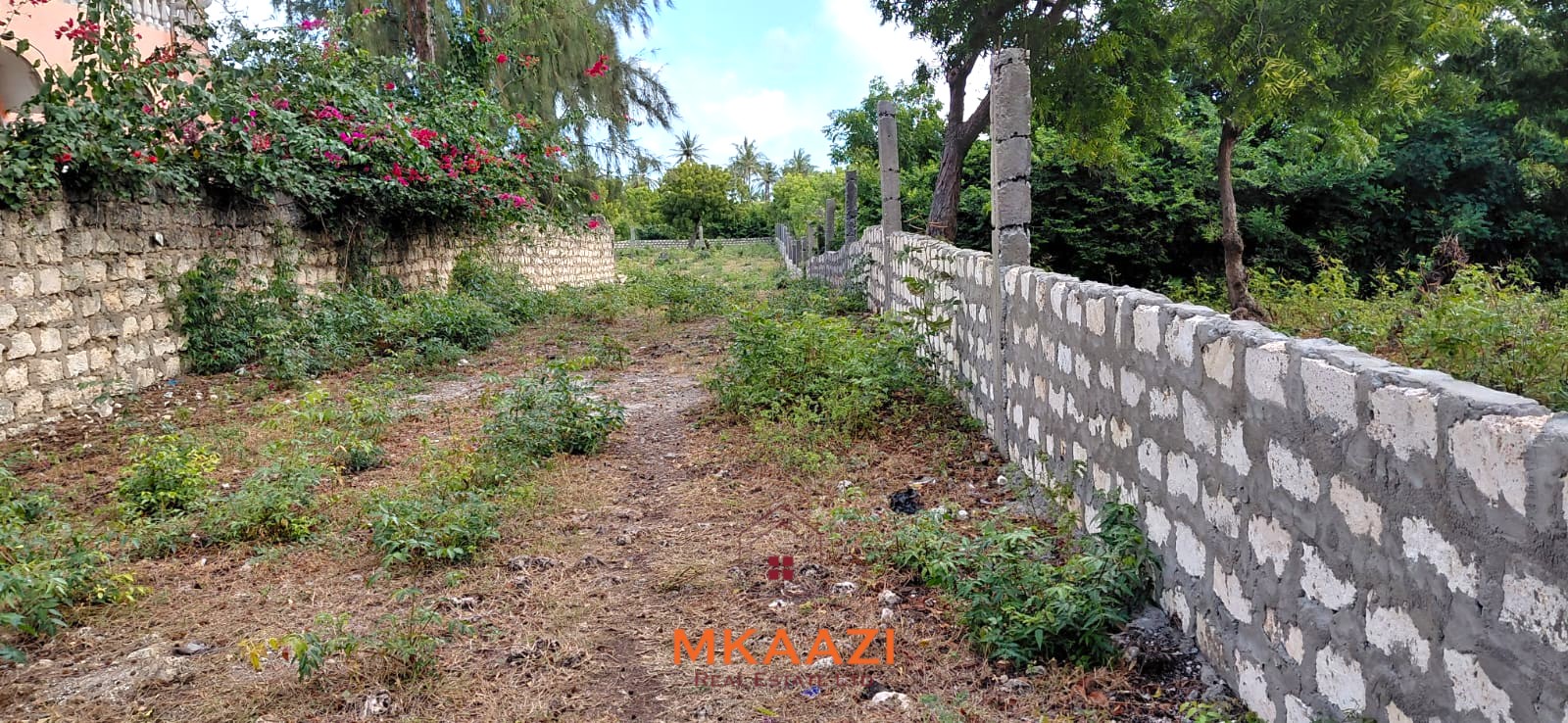 Prime 2.5-acre fully walled development land for sale near Turtle Bay in Watamu along Villa Mapenzi Road.