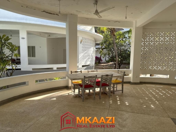 Spacious terrace at 2-bedroom beachfront apartment in Mambrui