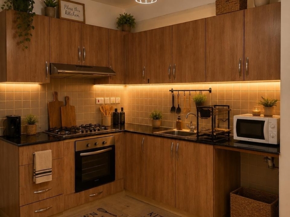 Modern fitted kitchen in Enclave Apartments, Kitale Lane Kilimani