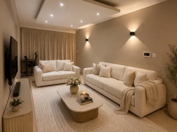 Modern living room interior at Enclave Apartments in Kilimani Nairobi