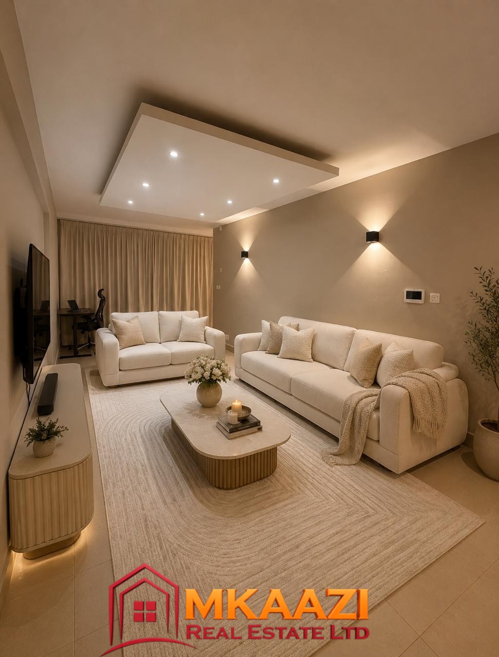 Enclave Apert 3 Modern living room interior at Enclave Apartments in Kilimani Nairobi