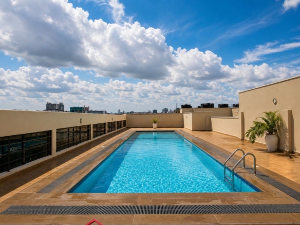 Modern swimming pool at Enclave Apartments on Kitale Lane, Kilimani, Nairobi