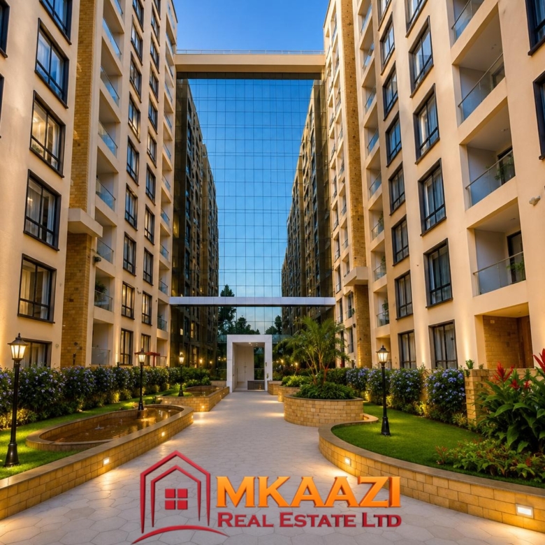 Contemporary apartment building at Enclave Apartments Kilimani Nairobi