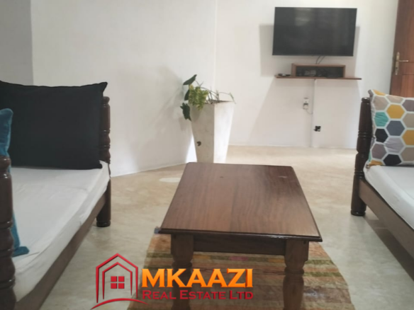 Modern living room in a furnished apartment for rent in Malindi