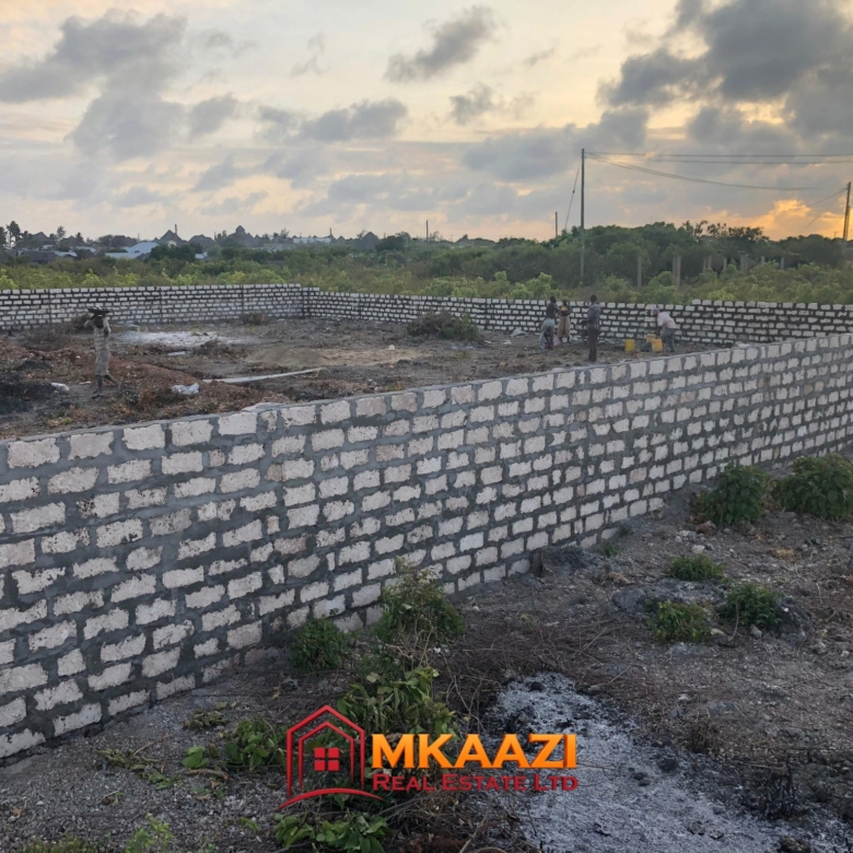 Quarter-acre plot for sale in Mayungu, Malindi, 250 metres from the beach with a finished perimeter wall